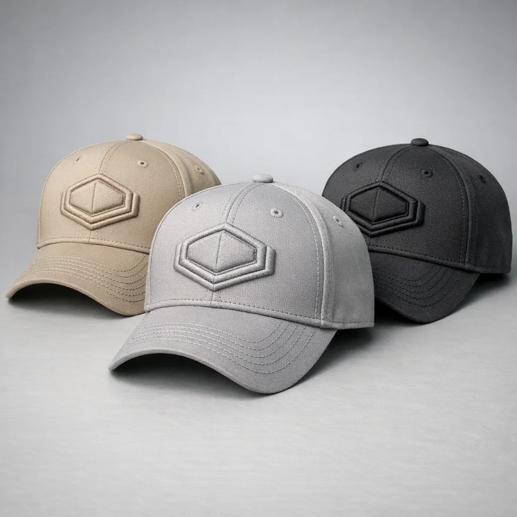 Czapki z daszkiem z wypukłym haftem 3D