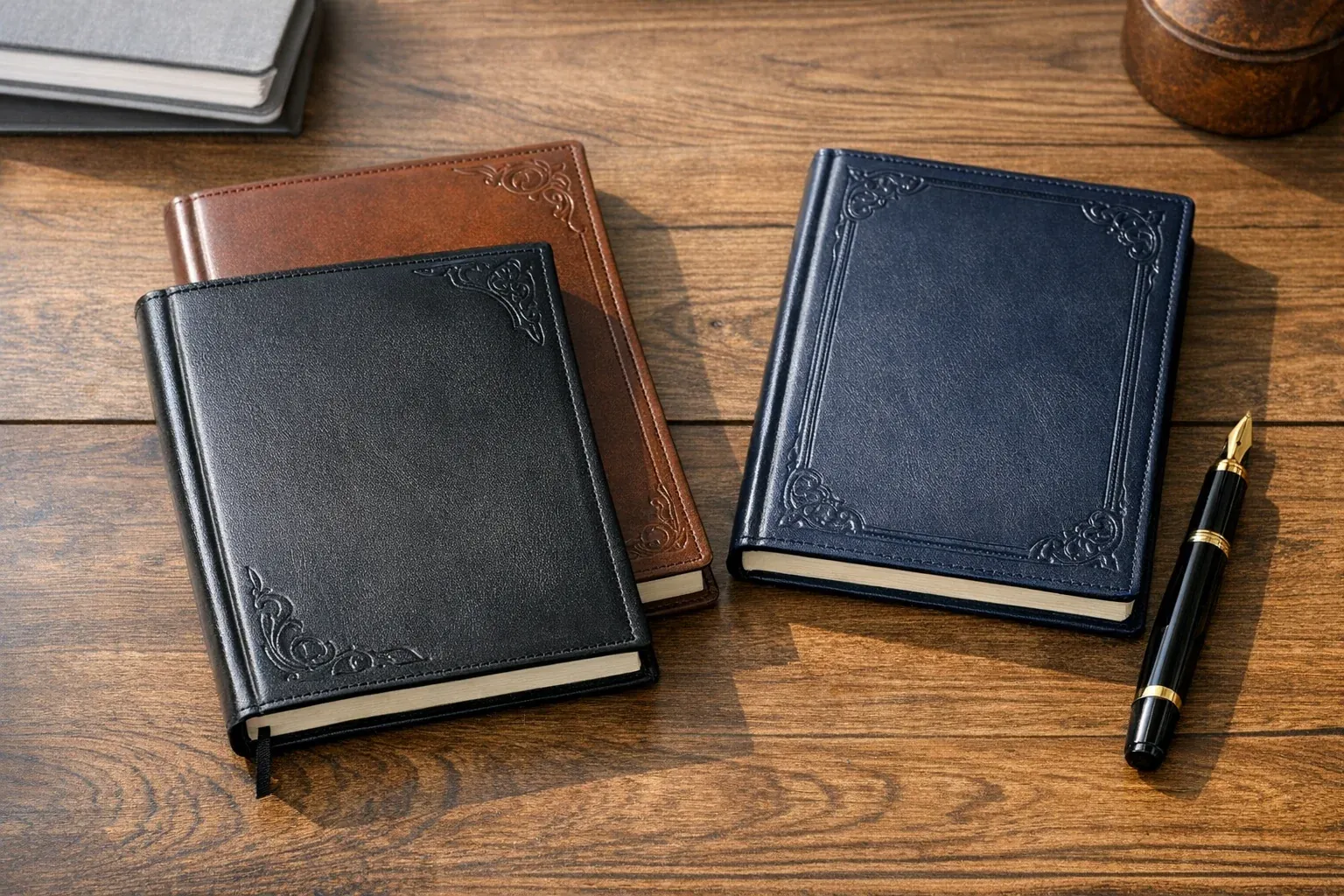 Kalendarze książkowe z tłoczoną okładką