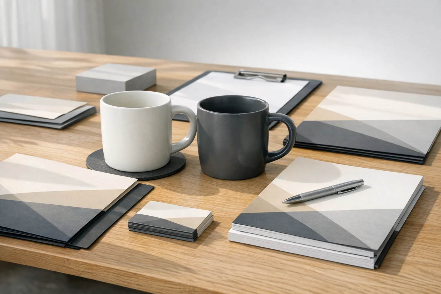 Kubki reklamowe i materiały firmowe w zestawie